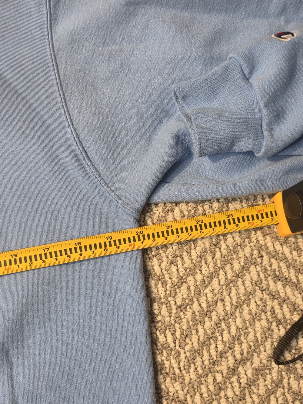 Champion Oakwood University Crewneck Sweatshirt Small S Light Blue Pullover - Picture 4 of 5